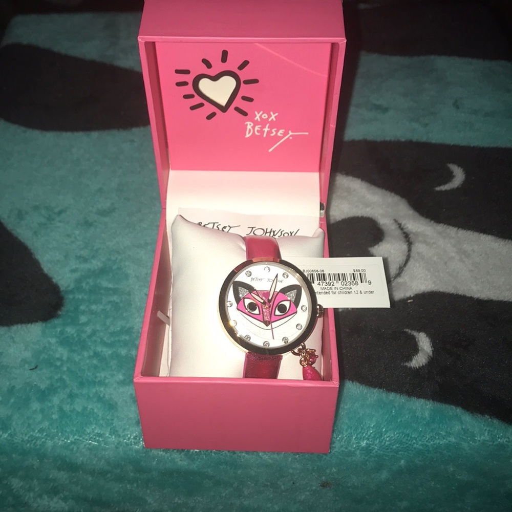 Betsey Johnson Pink Fox Watch